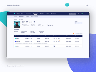 Lamassu Bitcoin ATM Admin - Customer page
