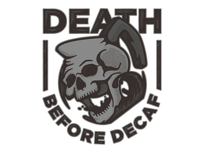 Death Before Decaf badge coffee creative graphic design illustrator sticker