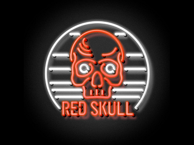 Neon Red Skull