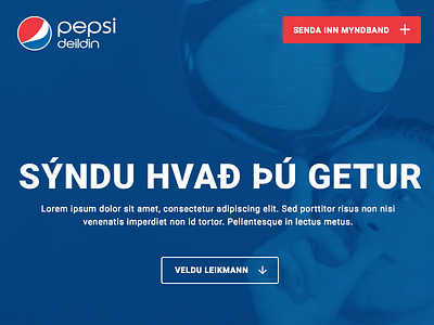 Pepsi League blue button football iceland pepsi responsive roboto soccer video web web design