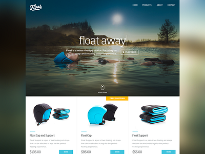 Float : Website blue buy ecommerce flat float iceland images shop shopify water web website
