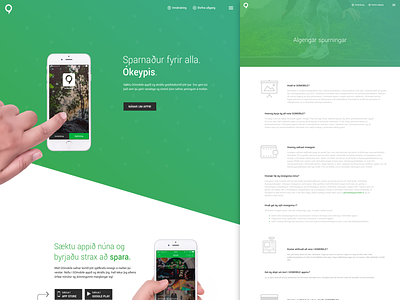 GoMobile : Website clean design gradient green hamburger hand iphone mobile web website