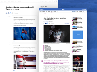 Vísir : Website article blue layout menu navigation news news site text web website