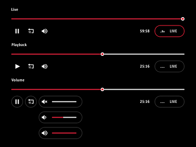 Vísir : Radio black controller controls play playback player skin slider uid video web