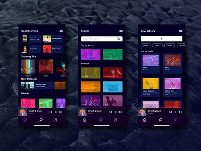 Music player app graphic design product ui ux