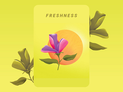 Freshness branding calligraphy cards challenge color design dribbble flower flower cards illustration landingpage marketing procreate space typography vector