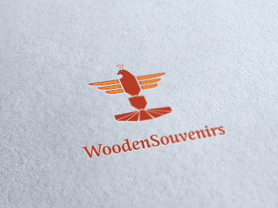 Wooden Souvenirs bird logo mark souvenirs totem wood