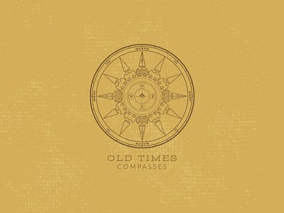 Old Times Logo Design badge compass crest logo old retro texture