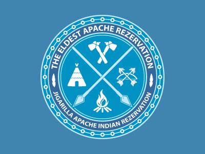 Jigarilla Apache Indian Rezervation ver 3.0 badge emblem mark retro