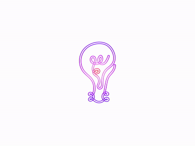 Bulb animation | single line logo animation gradient logo minimalist motion graphics ui ux