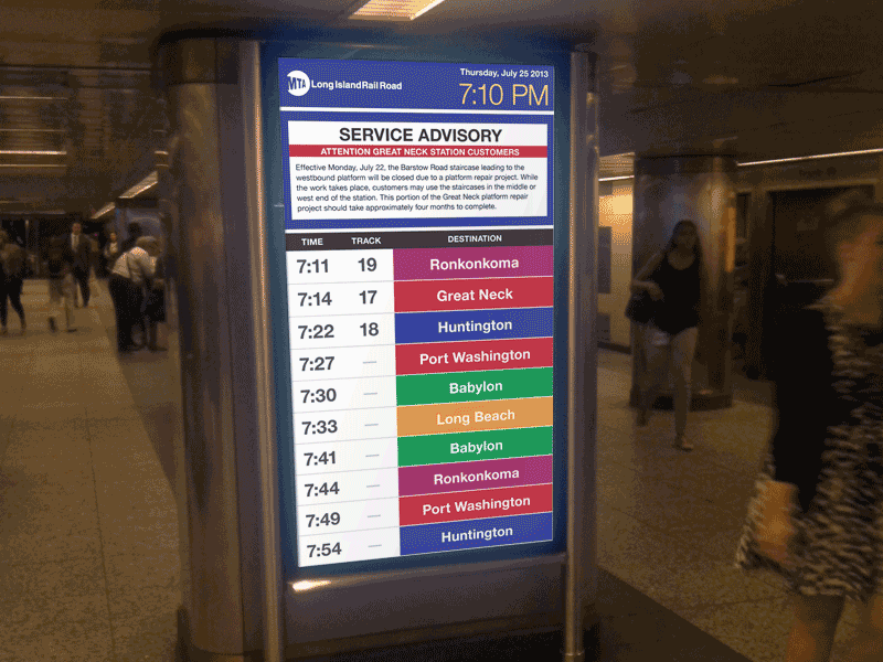 Quick redesign of the new timetable boards at Penn Station in NY design informational redesign schedule signage timetable train