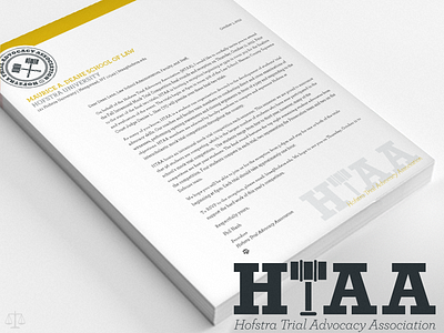 HTAA Logo & Letterhead academic advocacy hofstra identity law letterhead logo stationery trial
