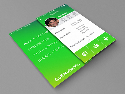 Golf Networking App Concept app flat ios ios7 menu networking profile social