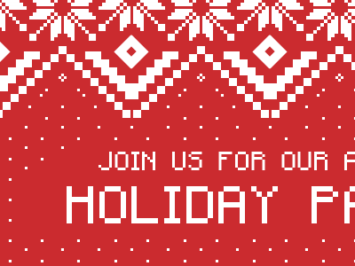 Holiday Party Invite flat invitation party pixel ugly sweater
