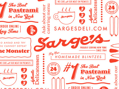 Pattern for Sarge's branding deli dinner identity pattern
