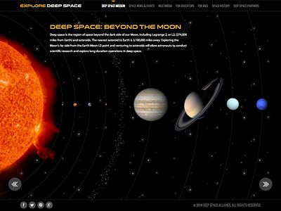 Explore Deep Space - What is Deep Space? exploration planets solar system space ui website