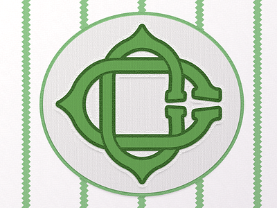 Patch concept for my softball team with two interlocking Cs c jersey logo monogram patch pinstripes softball uniform