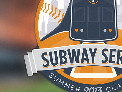 The Summer Classic baseball branding logo mets patch subway series ribbon