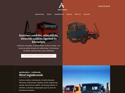 Agriakonténer - Webdesing, website developing, logo, pictures.