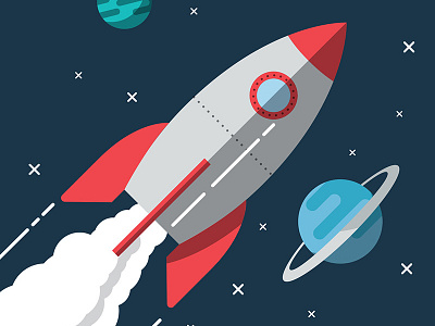 Rocket flat graphic design illustration vector