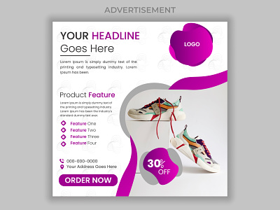 Product Advertisement advertisement advertising design graphic design illustrator shoe shoe advertising ui