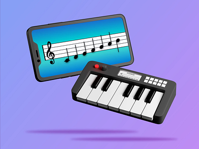 Piano Recognition 3d animation app blender blender3d design illustration joytunes music notes recognition simply piano
