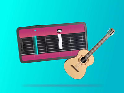 Simply Guitar 🎸🎸🎸 3d animation app blender blender3d chords design guitar illustration joytunes learn music simpy guitar