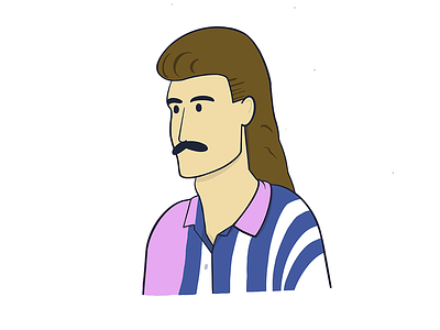 80s Dude 80s 80s hair 80s style character design drawing dude fashion illustration mullet procreate