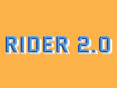 Rider 2.0 Sticker 3d branding design illustration lettering logo typogaphy vector