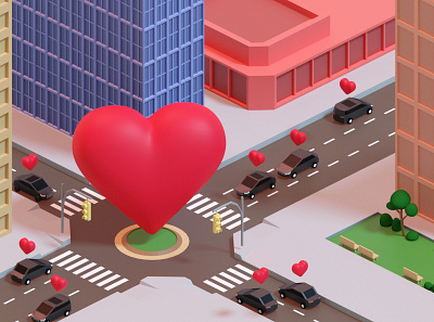 Giveback 3d 3d art blender car city design email heart illustration new york product design promotion
