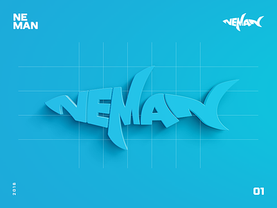 Neman Logo blue design fish logo logo design neman ocean shark