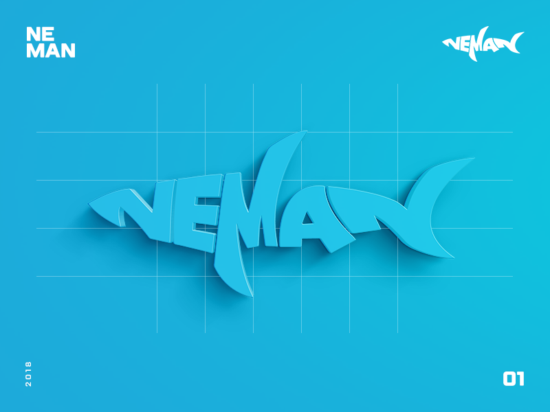 Neman Logo design ocean logo design fish blue shark logo neman