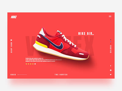 Nike Air Vortex Concept after effect after effects animated transition animation blue colors design inspiration motion nike nike air red shoe shoes shop sneaker store ui vortex web