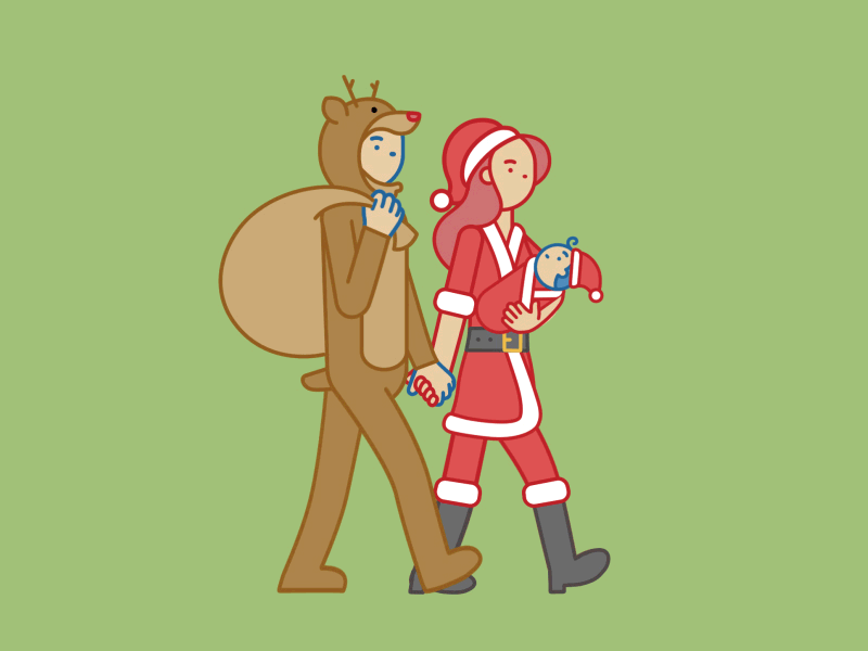 Christmas is Near rudolph santa 2018 loop animation 2d motion animation couple christmas