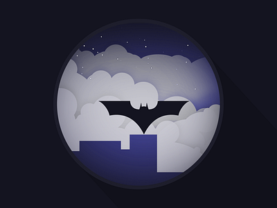 Batman In The City batman batman logo design flat illustrator landscape photoshop prospect