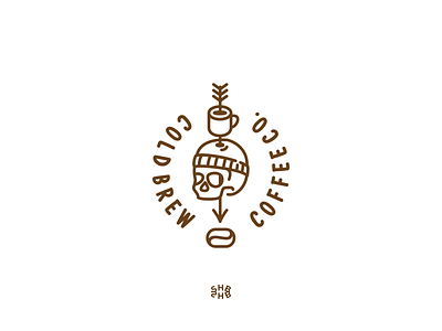 Cold Brew logo coffee coldbrew glass illustration lineart logo love simple skull vector