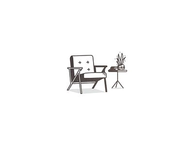 Chill Out book chair design furniture interior plant relax vector