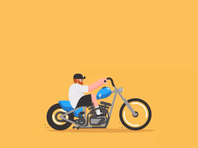 ⚡️RIDE⚡️ bike boy fast fun gif illustration motion motorcycle ride simple vector video