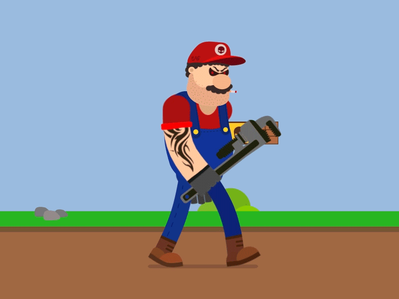 Badass Mario mario bad cycle walk motion