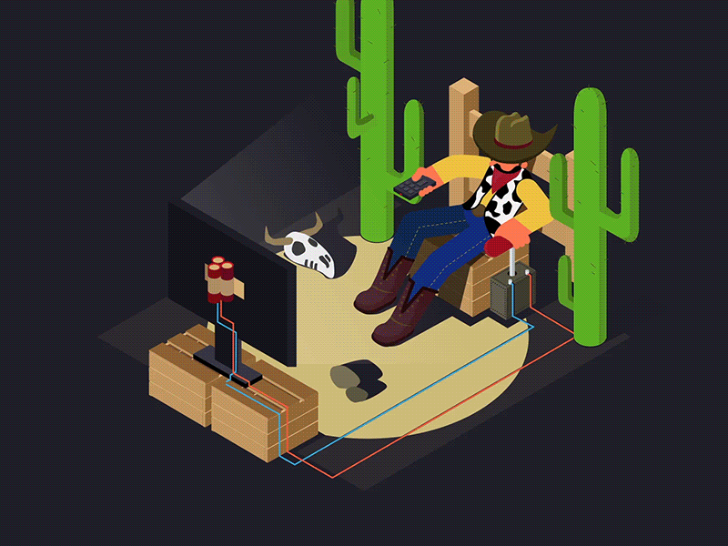 Animation SmashDown #2 loop isometric 2d motion down smash animation chanel tv