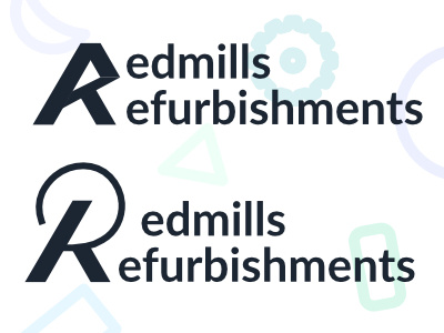 Redmills Refurbishment - Logo Concepts branding company logo dark logo dark theme logo logo concept logo design