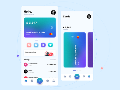 Finance service - Mobile app banking clean colors design finance fintech illustration inspiration neat ui user interface