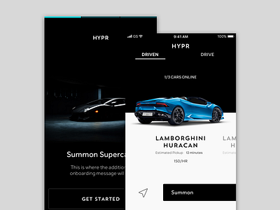 HYPR App agency app cars design graphicdesign super ui ux