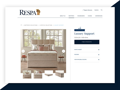 Respa Beds Product Detail product ui web website