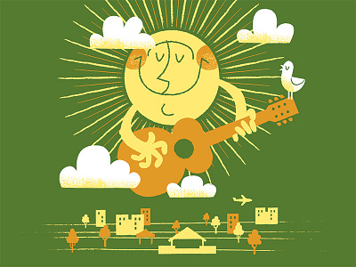Byoc 8 Poster guitar illustration music poster sun