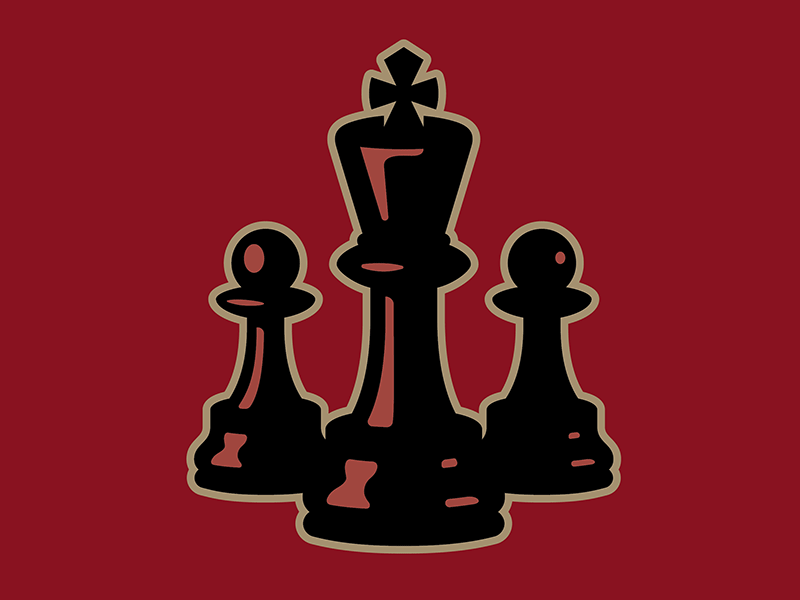 Red King chess icons king pawns red