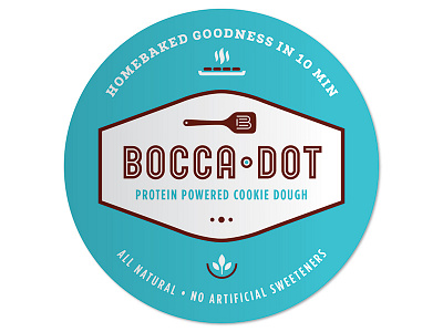 Bocca Dot Cookie Dough Sticker cookies packaging spatula sticker