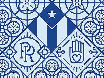Work-in-Progress for Puerto Rico flag monogram pattern puerto rico