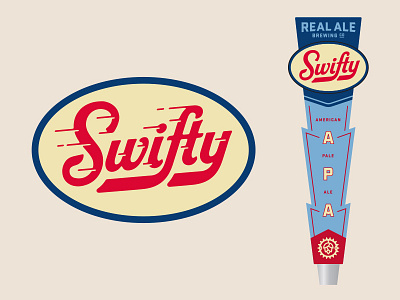 Swifty beer fast tap handle typography wordmark