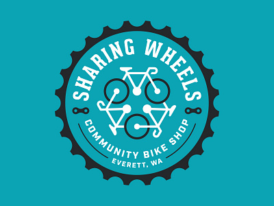 Sharing Wheels Logo bicycles community gears non profit pro bono wheels